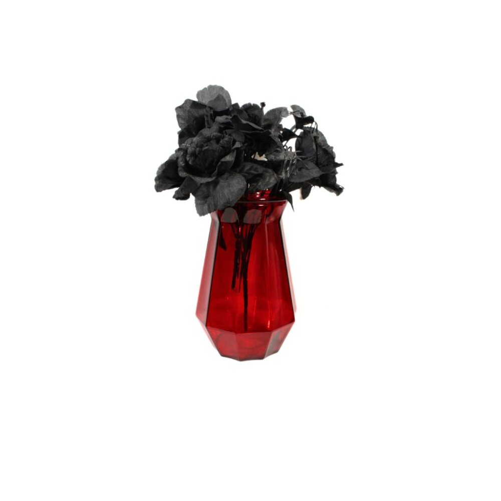 Black Rose Flower Bundle with Plastic Spiders – Gothic Halloween Decor – Used